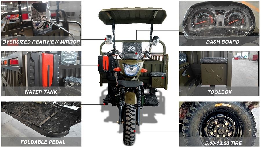 Hot selling stable frame cargo motor tricycle